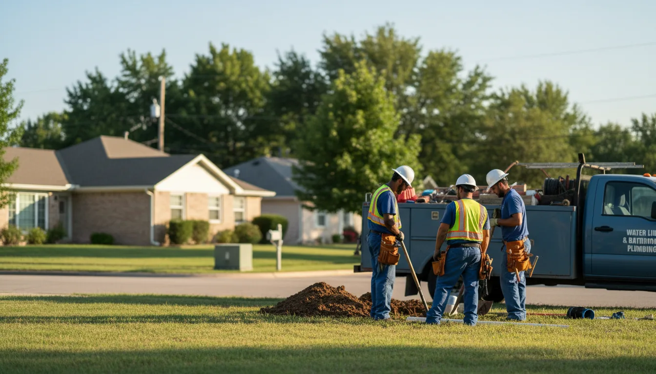 Residential water line and bathroom plumbing service in Sabina, OH
